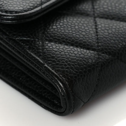 Chanel Caviar Quilted Large Gusset Flap Wallet Black 10 of 12