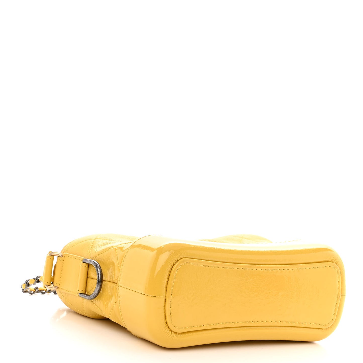 Patent Goatskin Quilted Small Gabrielle Hobo Yellow