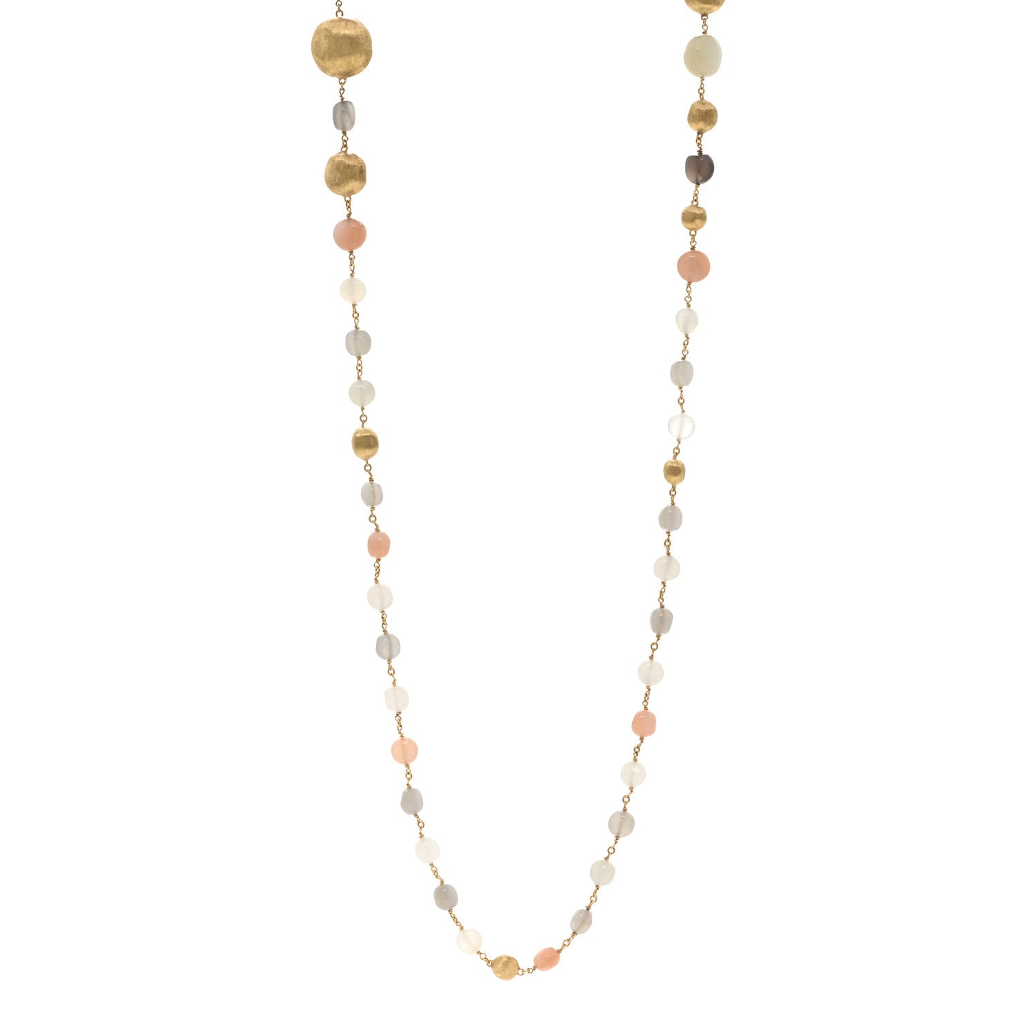 Marco Bicego 18K Yellow Gold Moonstone Sunstone Beaded Necklace 1 of 4