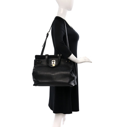 Valentino Garavani Pebbled Calfskin Large JoyLock Satchel Black 2 of 8