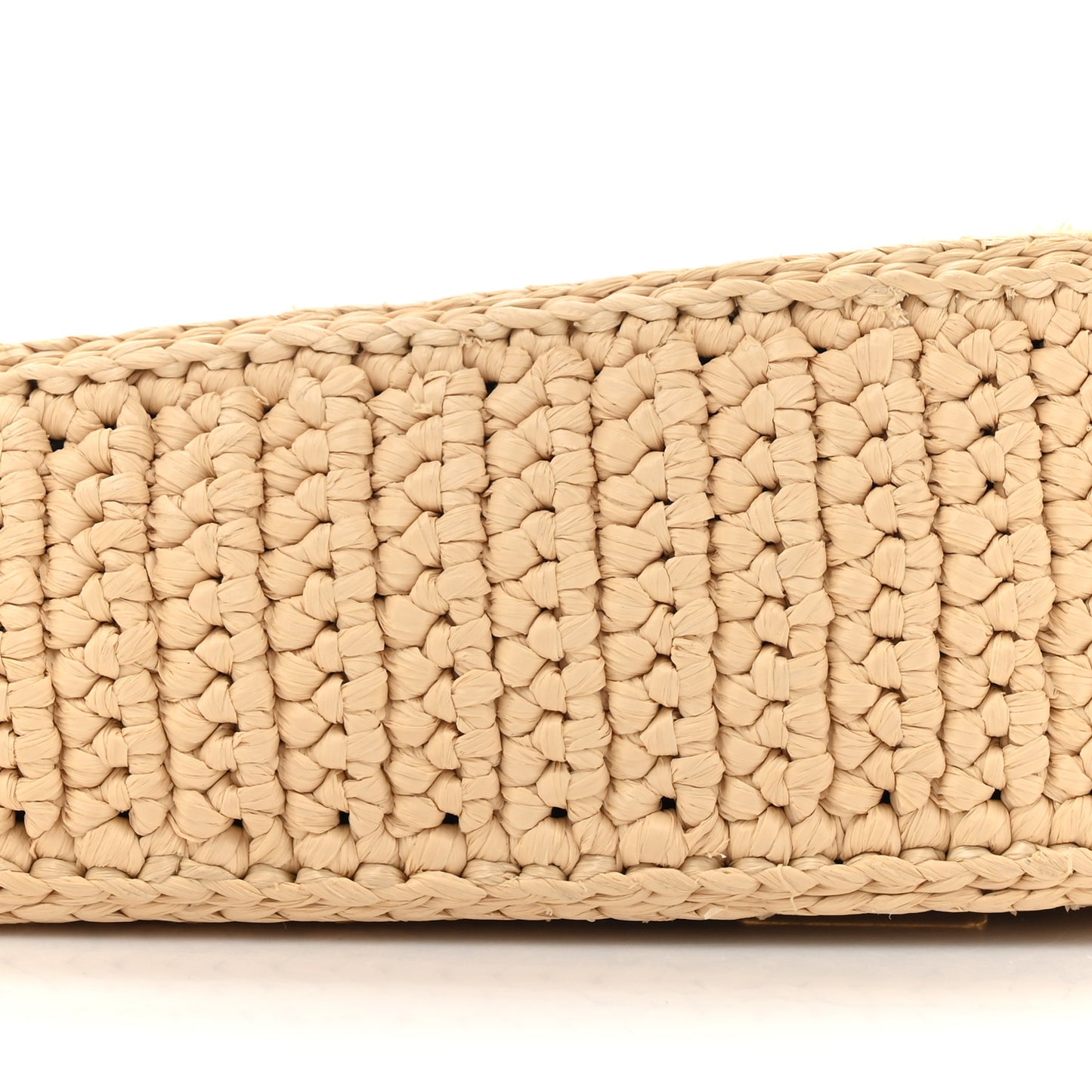 Yarn Raffia Effect Crochet Triangle Shoulder Bag Naturale