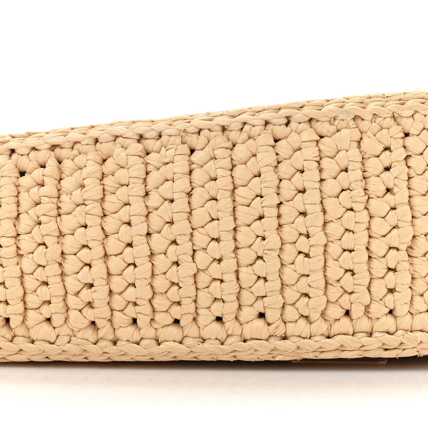 Prada Yarn Raffia Effect Crochet Triangle Shoulder Bag Naturale 9 of 9