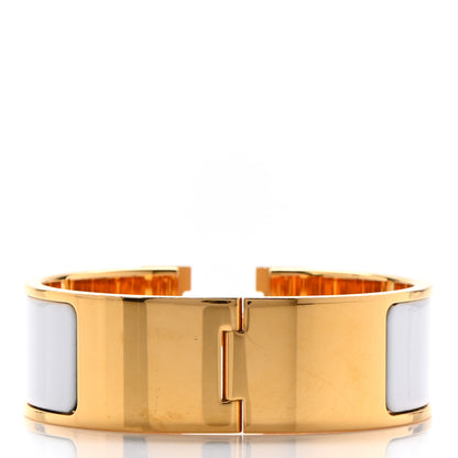 Hermes Enamel Wide Clic Clac H Bracelet PM White 3 of 7