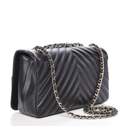 Chanel Calfskin Chevron Quilted Statement Flap Black 3 of 10