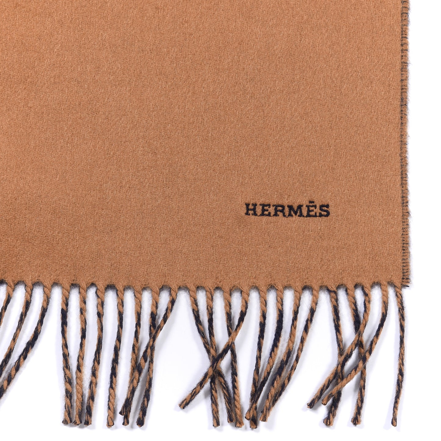 Cashmere Fringe Double Face Scarf Marine Bronze