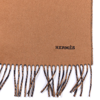 Hermes Cashmere Fringe Double Face Scarf Marine Bronze 4 of 4