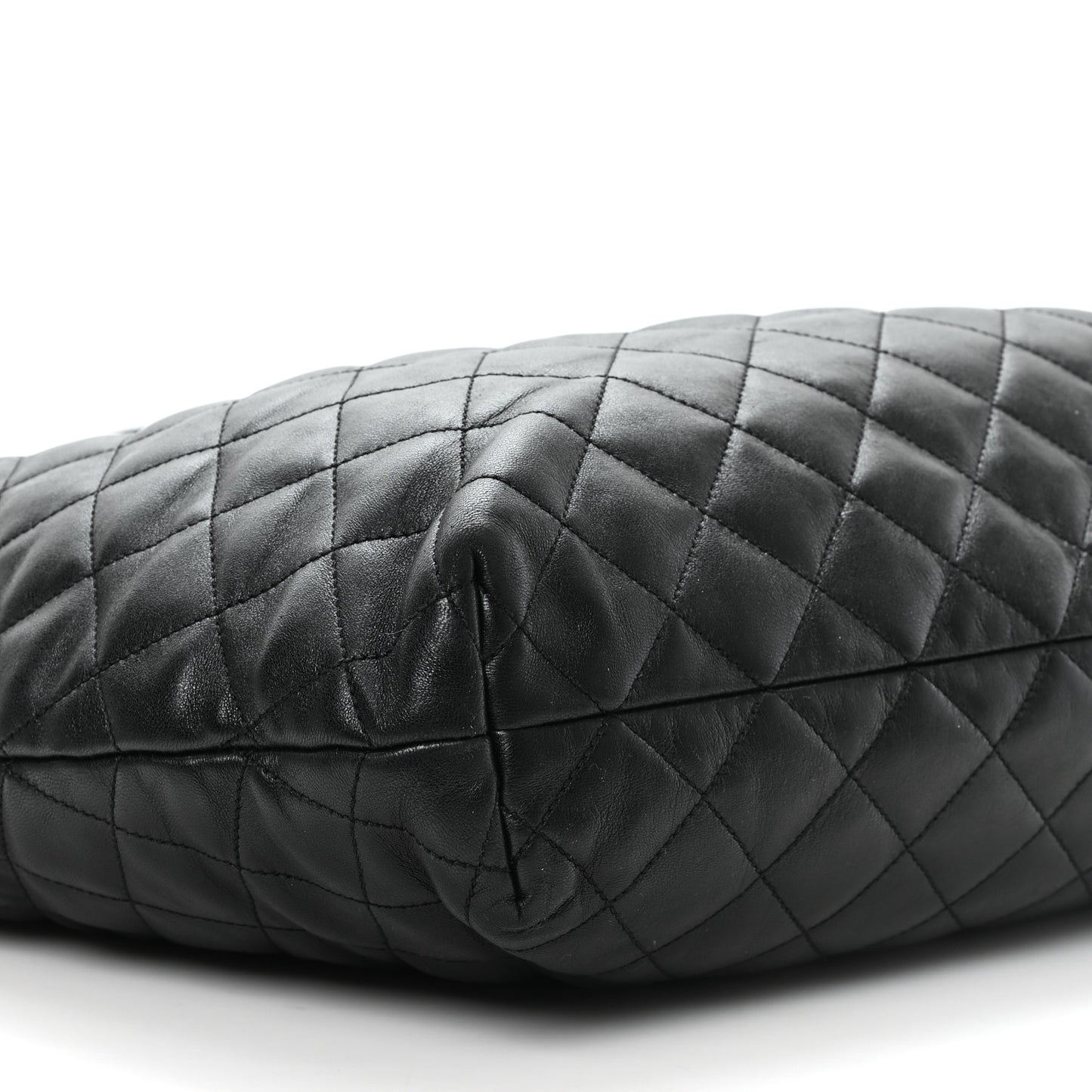Lambskin Quilted Maxi Icare Shopping Tote Black