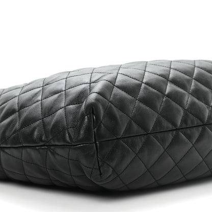 Saint Laurent Lambskin Quilted Maxi Icare Shopping Tote Black 10 of 12