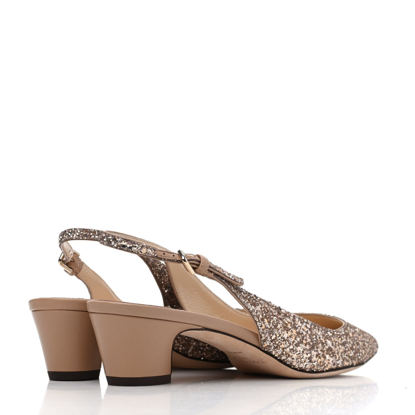 Nappa Coarse Glitter Gemma 40 Slingback Pumps 37 Ballet Pink