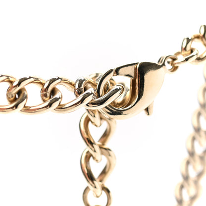 Chanel Enamel Logo Chain Necklace Black Gold 5 of 7
