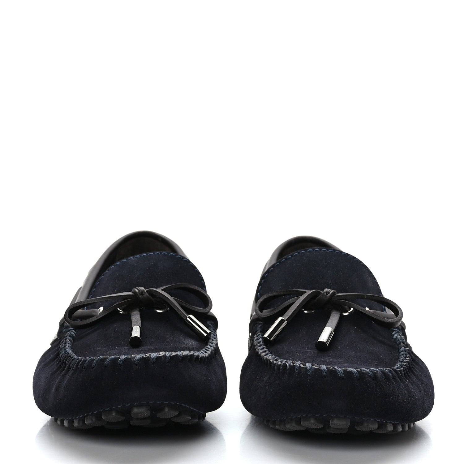 Louis Vuitton Suede Mens Arizona Car Shoe Moccasin Loafers 7 Marine 2 of 7