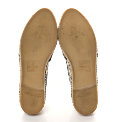 Gucci GG Supreme Monogram Bees Espadrille Flats 39 Beige Ebony Oro Black 6 of 8