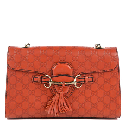 Gucci Guccissima Medium Emily Chain Shoulder Bag Sun Orange 1 of 7