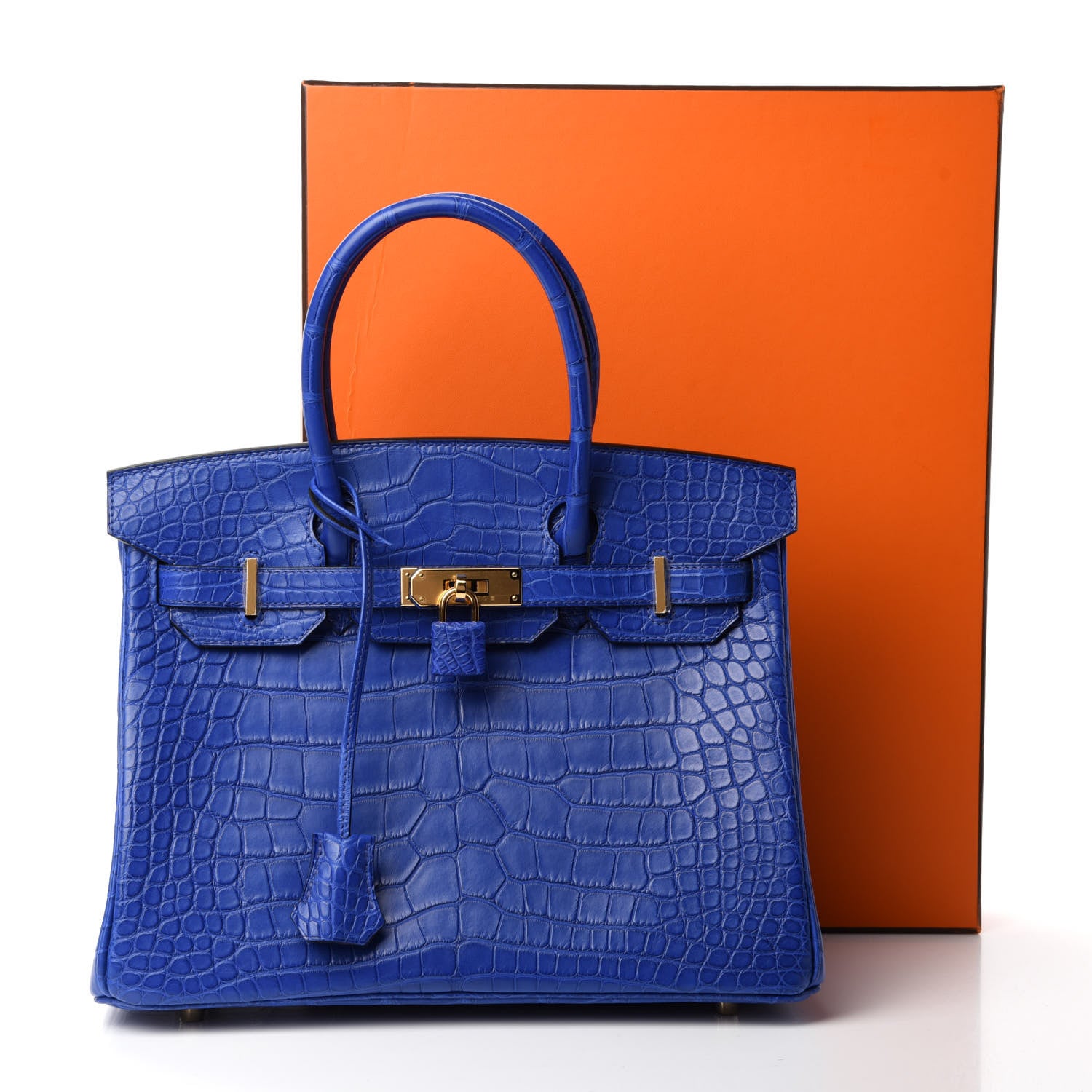 Hermes Matte Alligator Birkin 30 Bleu Electrique 34 of 34