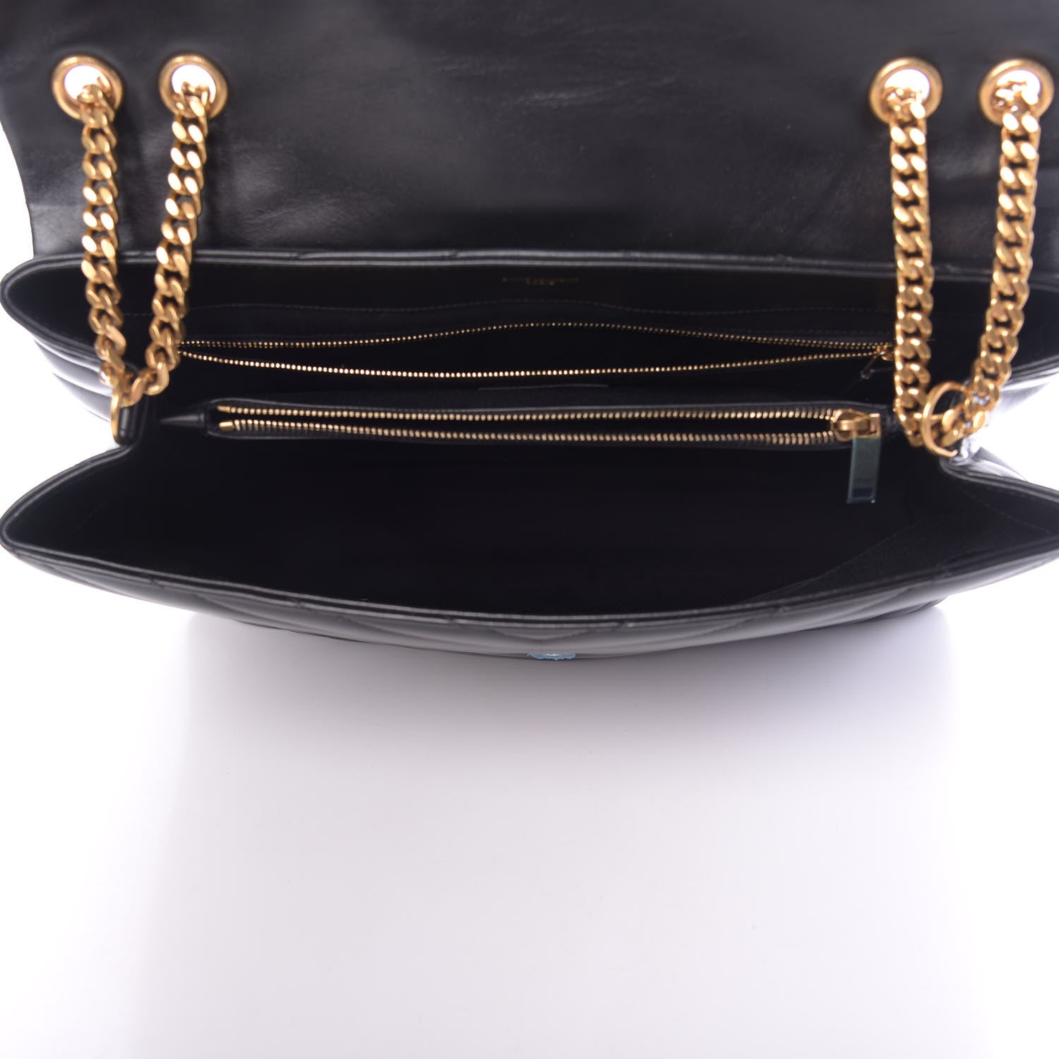 Saint Laurent Calfskin Y Quilted Monogram Large Loulou Chain Satchel Black 5 of 14