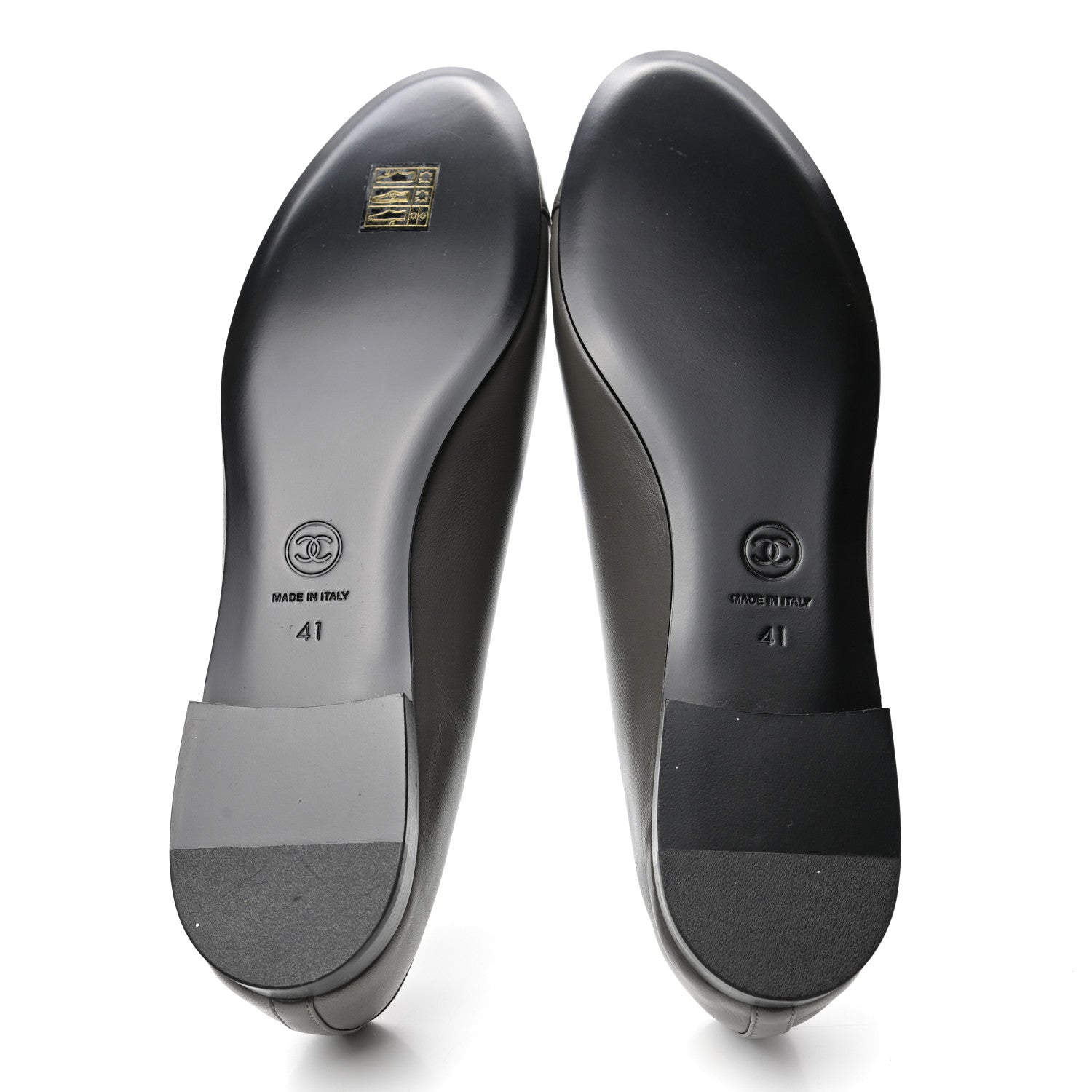 Chanel Lambskin Cap Toe CC Ballerina Flats 41 Dark Grey 5 of 8