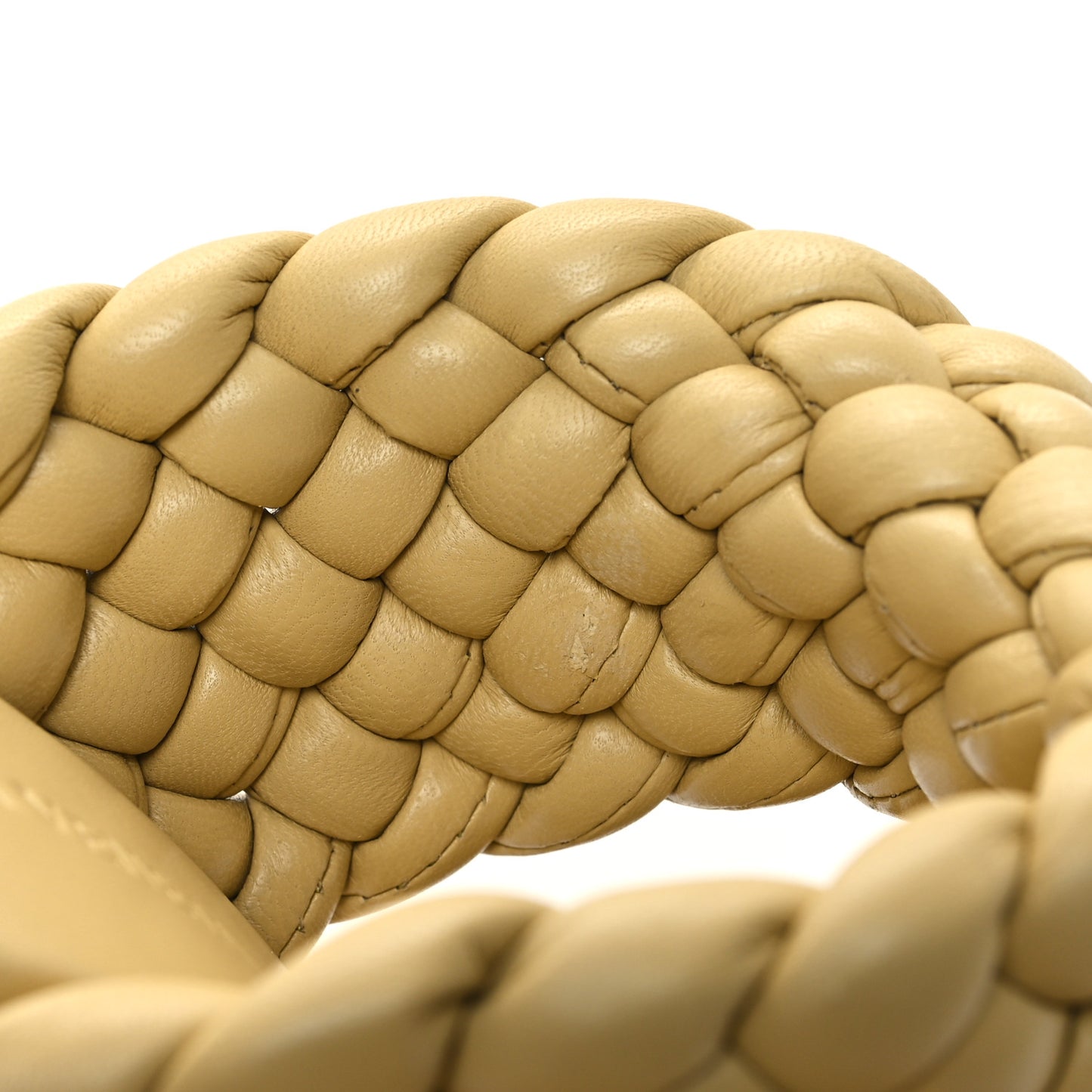 Nappa Twisted Padded Intrecciato Curve Slide Sandals 41 Tapioca