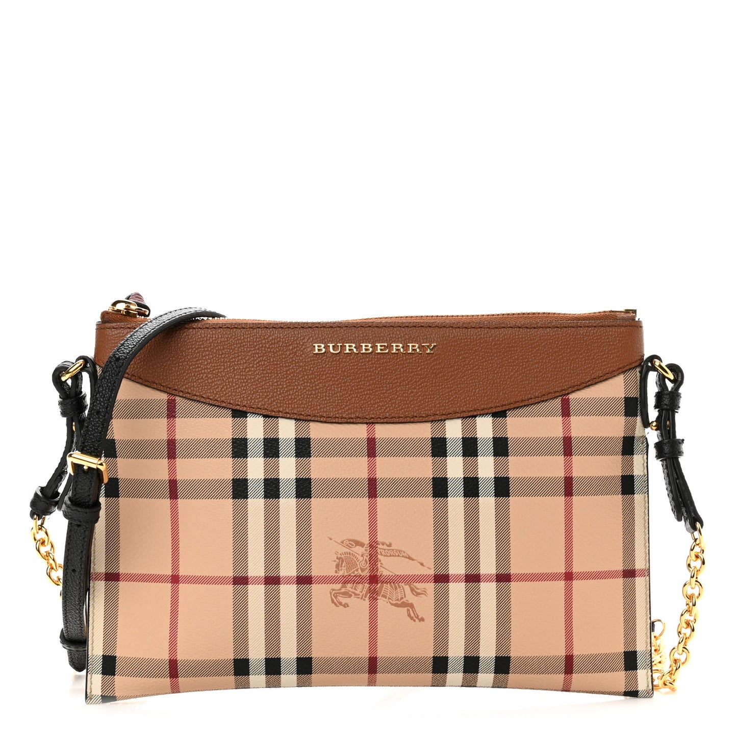 Haymarket Check Peyton Crossbody Clutch Bag Toffee