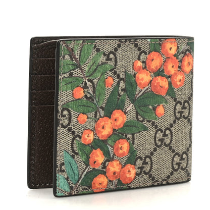Gucci GG Supreme Monogram Tian Bi-Fold Wallet Beige Multicolor New Acero 3 of 6