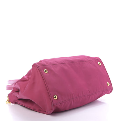 Prada Tessuto Nylon Saffiano Tote Ibisco 4 of 12