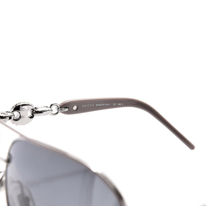 Gucci Crystal Marina Chain Aviator Sunglasses 4230/S Grey 6 of 7