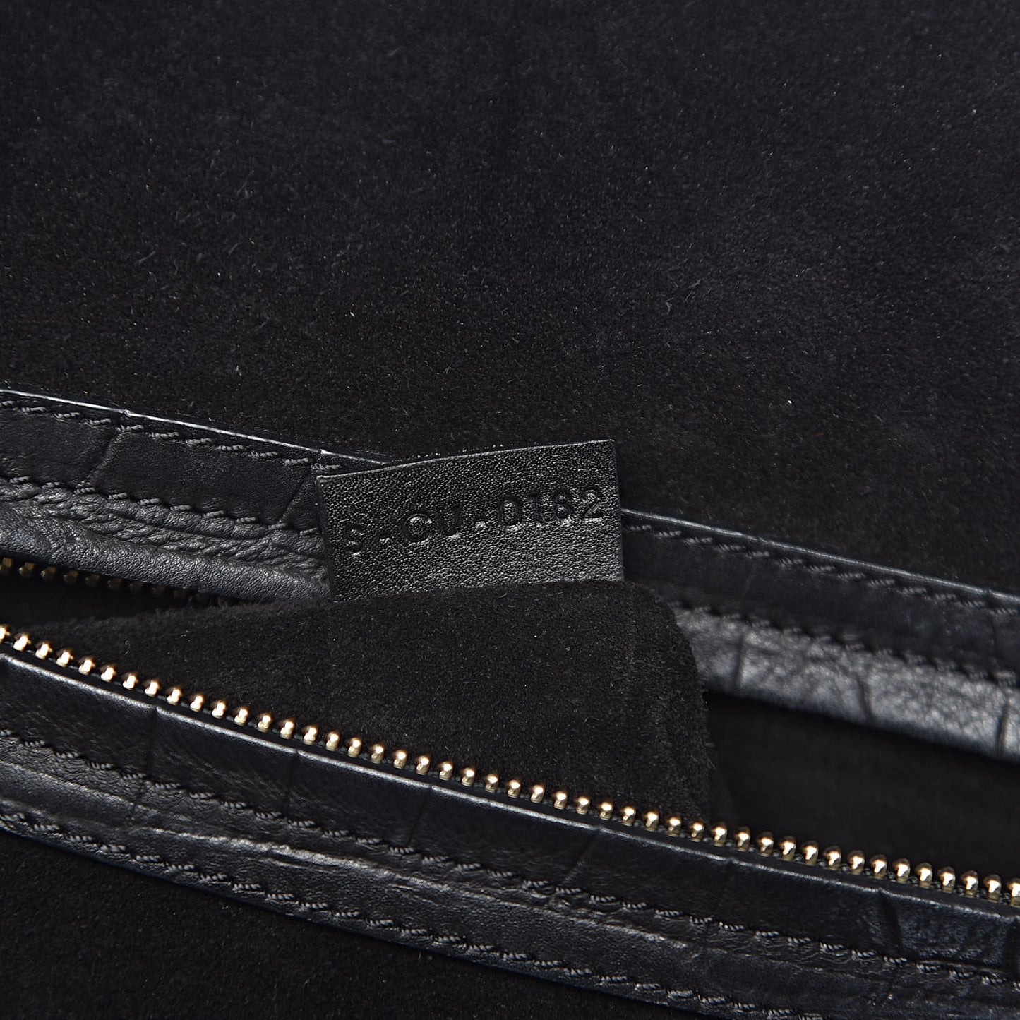 Calfskin Crocodile Embossed Medium Phantom Luggage Black