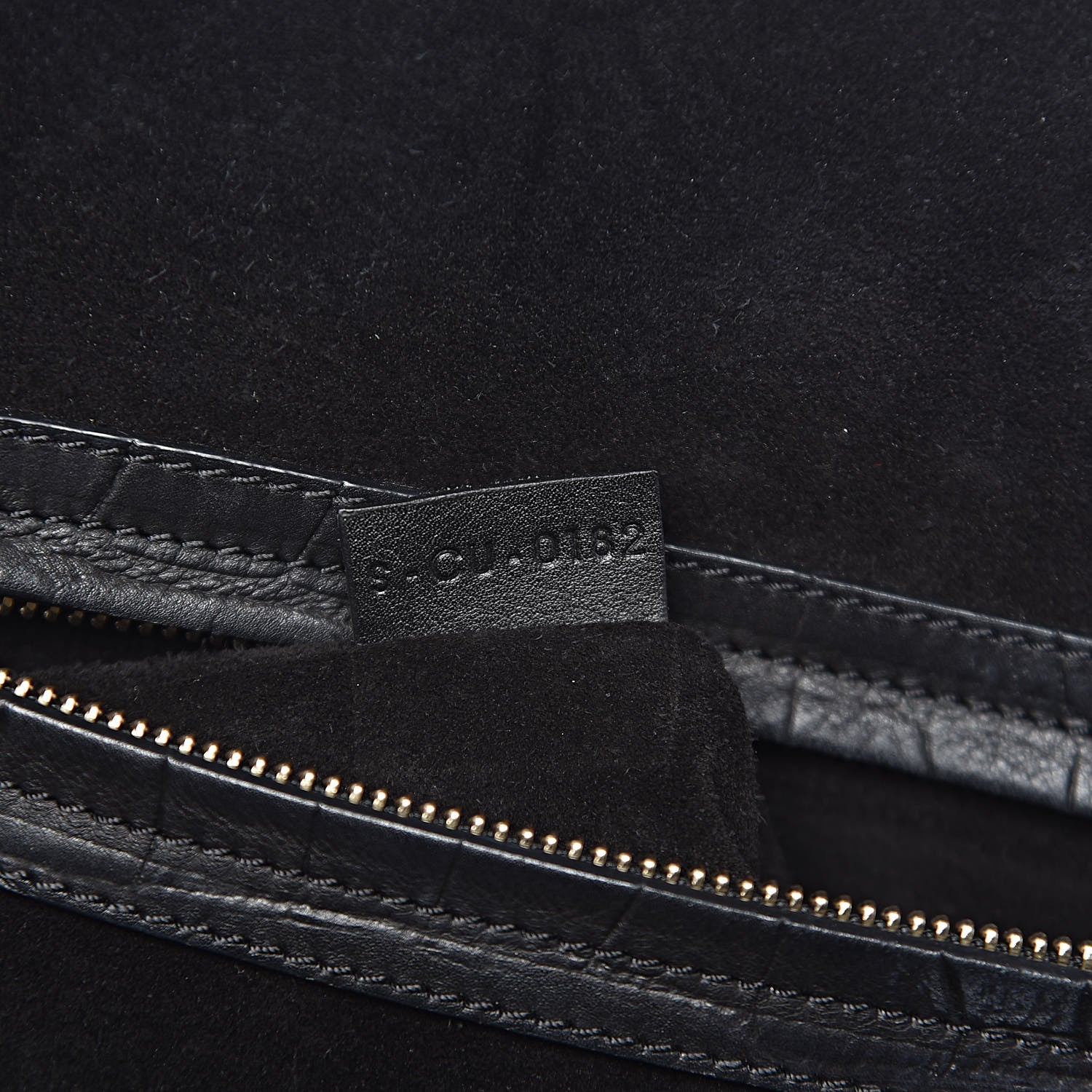 Celine Calfskin Crocodile Embossed Medium Phantom Luggage Black 7 of 10