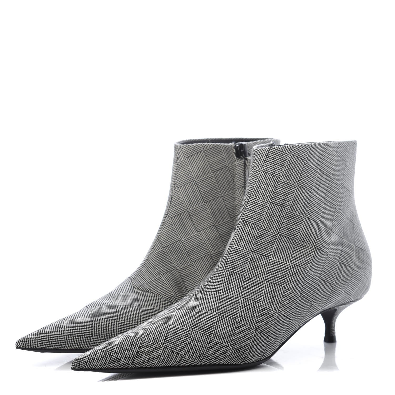 Balenciaga Wool Checked Knife Pointy Toe Boots 37 3 of 6