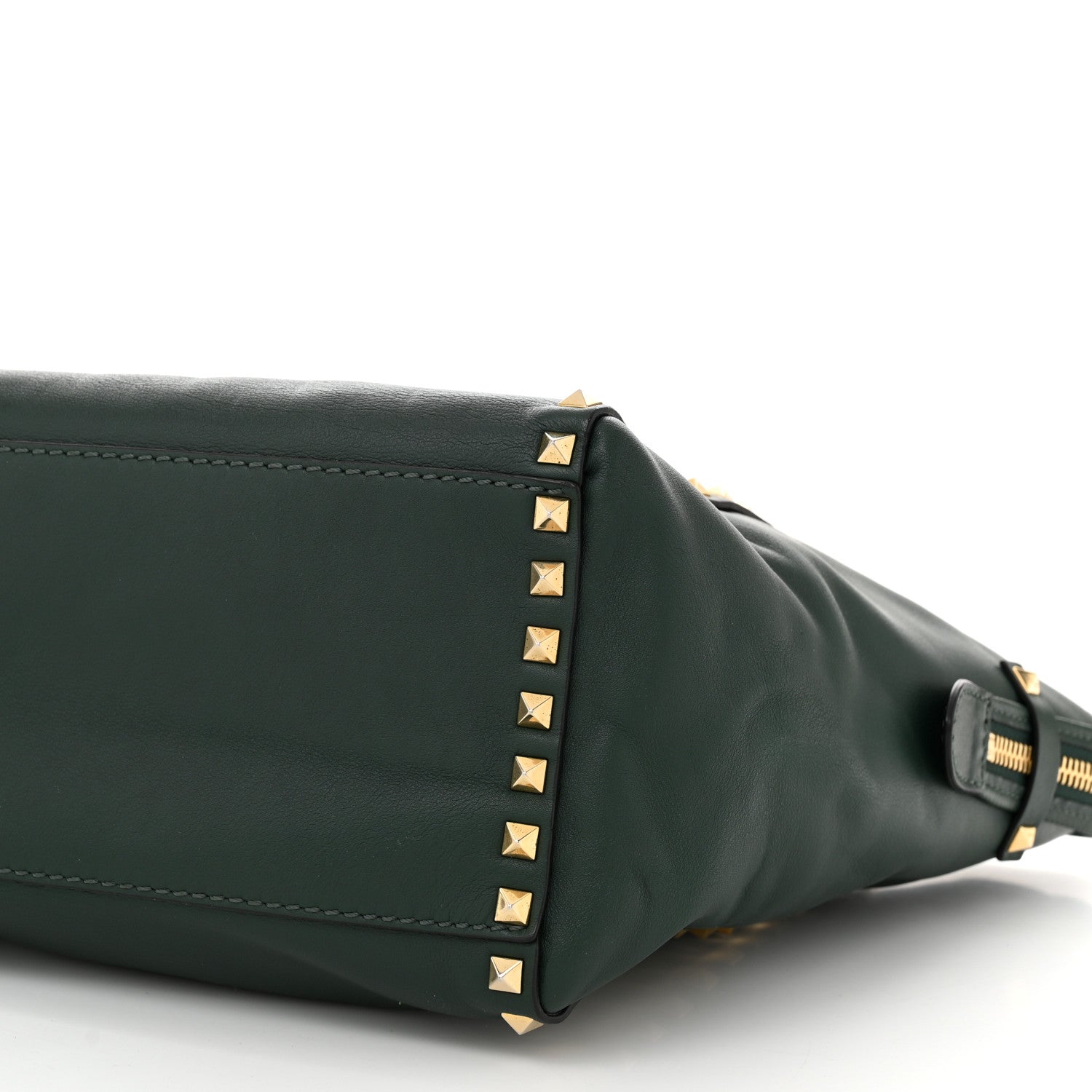 Valentino Garavani Vitello Rockstud Double Handle Tote  Smeraldo 9 of 11