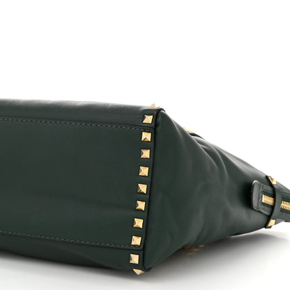 Valentino Garavani Vitello Rockstud Double Handle Tote  Smeraldo 9 of 11
