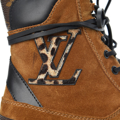 Louis Vuitton Suede Calfskin Monogram Laureate Platform Desert Boots 37.5 Cognac 6 of 7