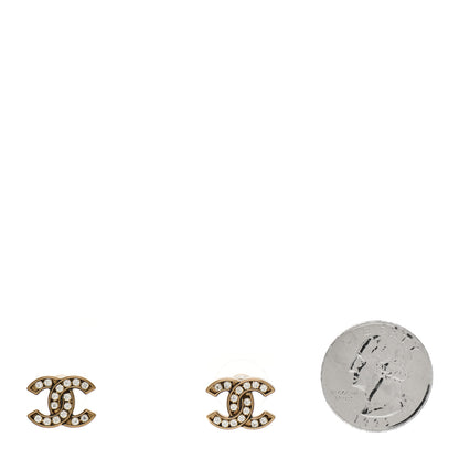 Chanel Crystal CC Earrings Gold 2 of 4