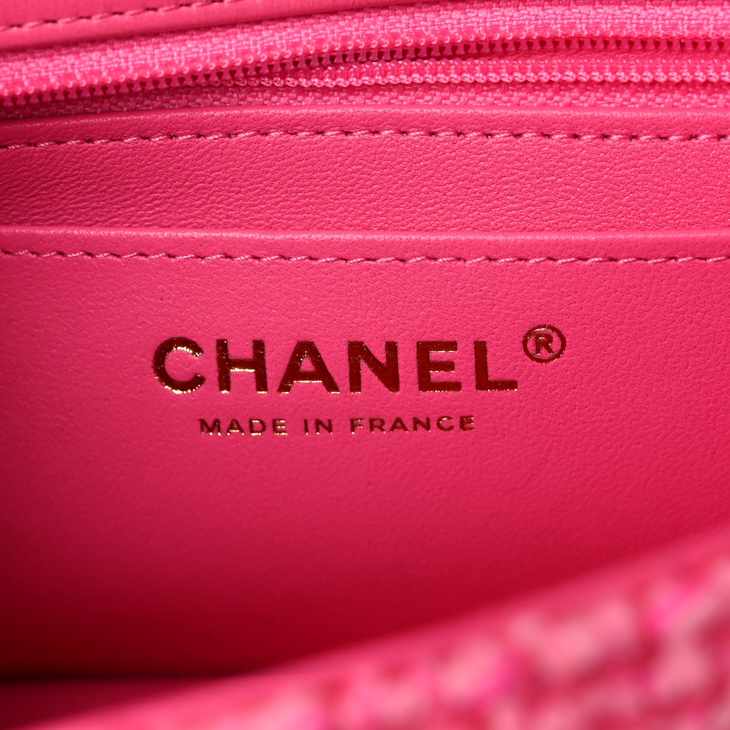 Chanel Wool Tweed Quilted Mini Rectangular Flap Dark Pink Fuchsia 6 of 10