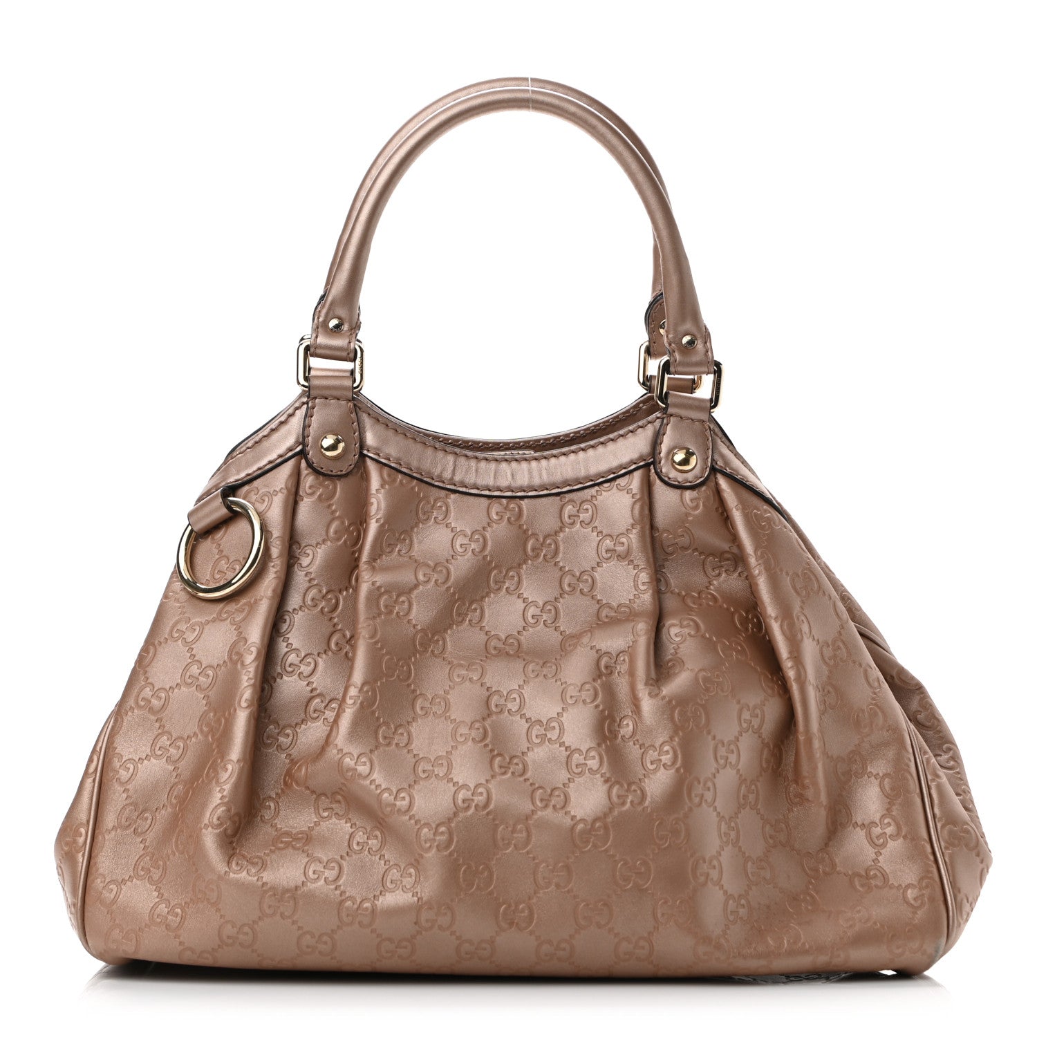 Gucci Metallic Guccissima Medium Sukey Tote Dusty Rose 1 of 11