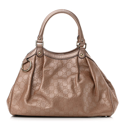 Gucci Metallic Guccissima Medium Sukey Tote Dusty Rose 1 of 11