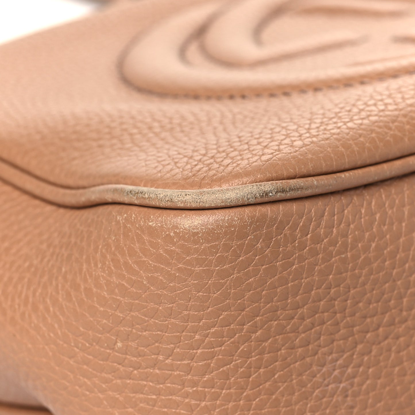 Pebbled Calfskin Small Soho Disco Bag Camelia