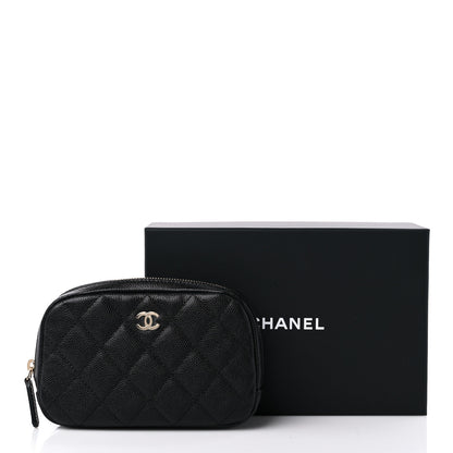 Chanel Caviar Quilted Curvy Pouch Cosmetic Case Black 8 of 8