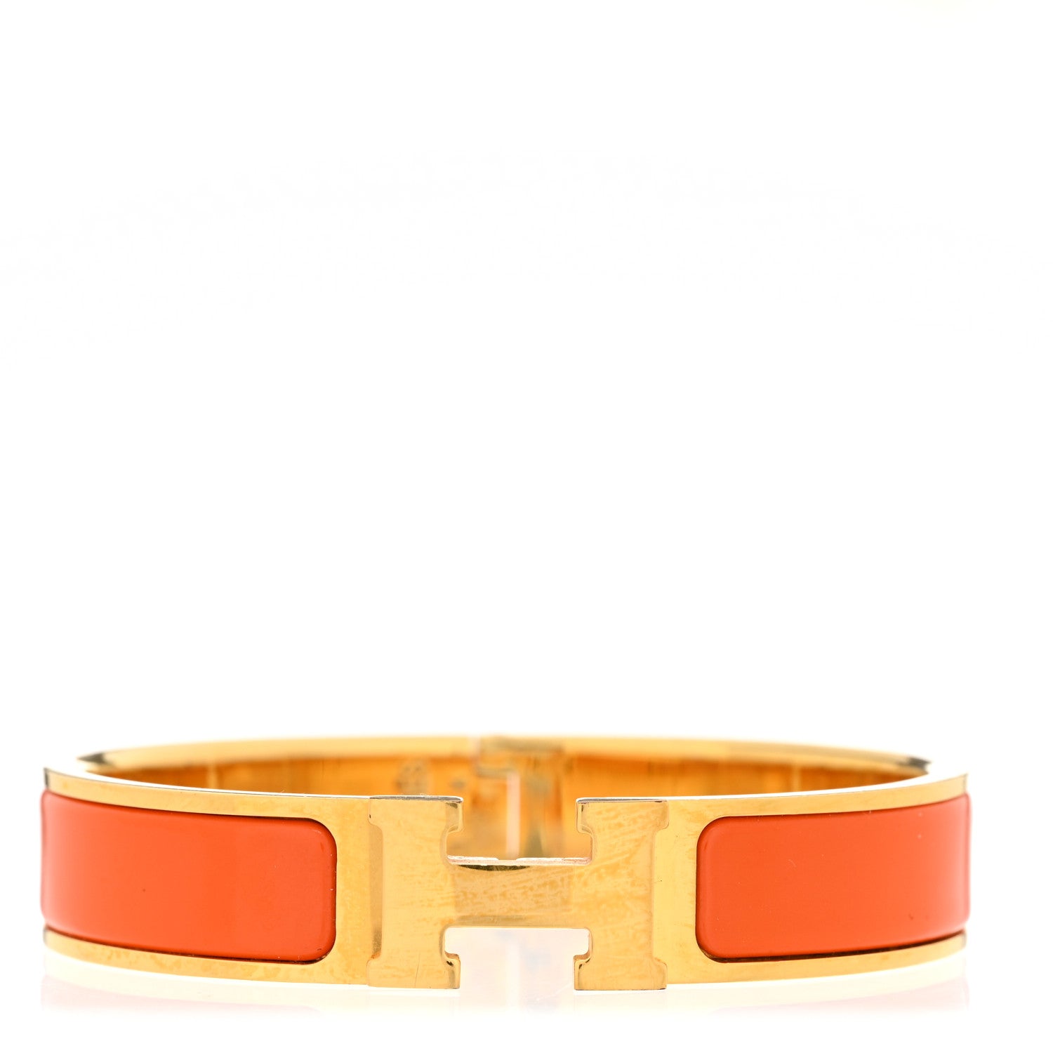 Hermes Enamel Narrow Clic Clac H Bracelet PM Orange 1 of 5
