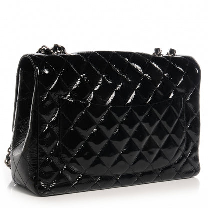 Chanel Distressed Patent Jumbo Single Flap Black 3 of 9