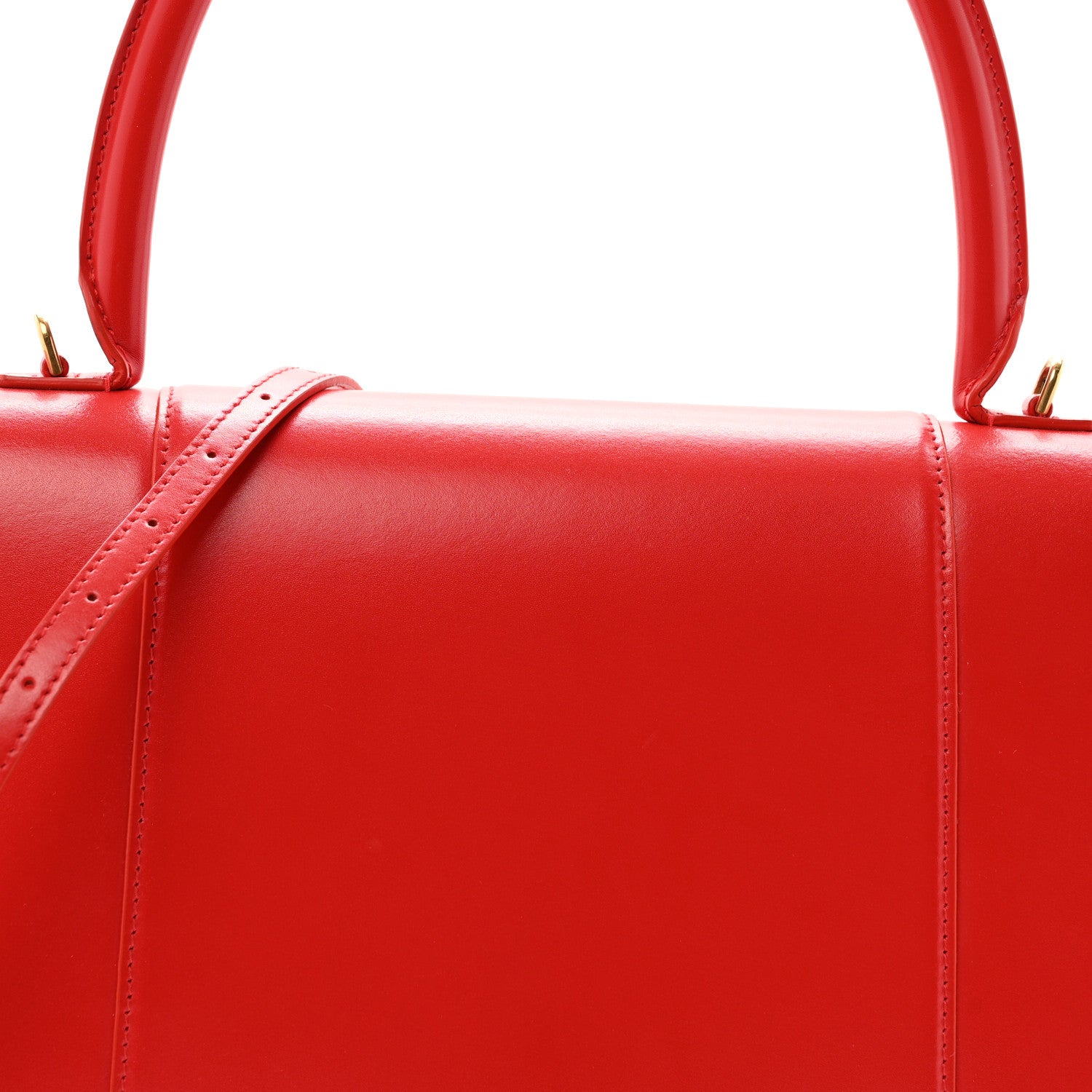 Balenciaga Shiny Box Calfskin Medium Hourglass Top Handle Bag Bright Red 7 of 14