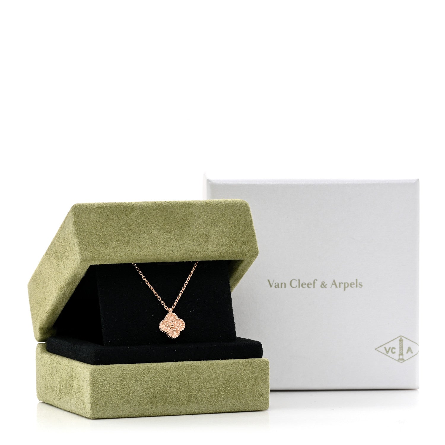 Van Cleef & Arpels 18K Rose Gold Sweet Alhambra Pendant Necklace 3 of 6