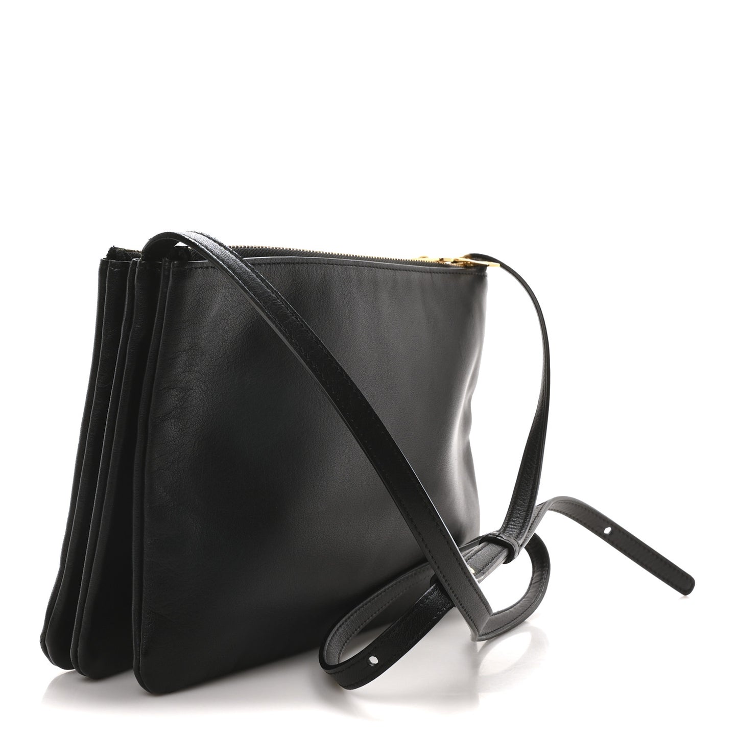 Lambskin Large Trio Crossbody Bag Black