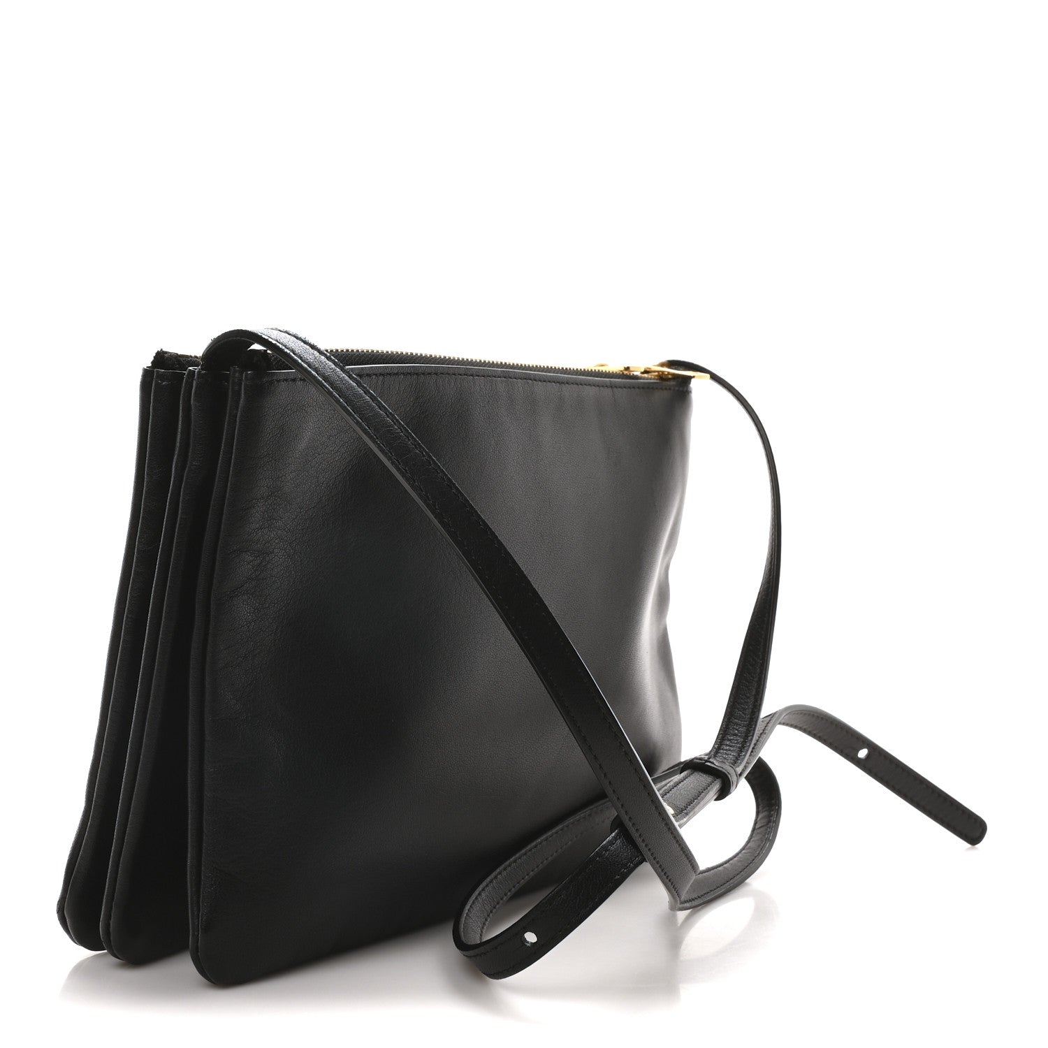 Celine Lambskin Large Trio Crossbody Bag Black 3 of 9