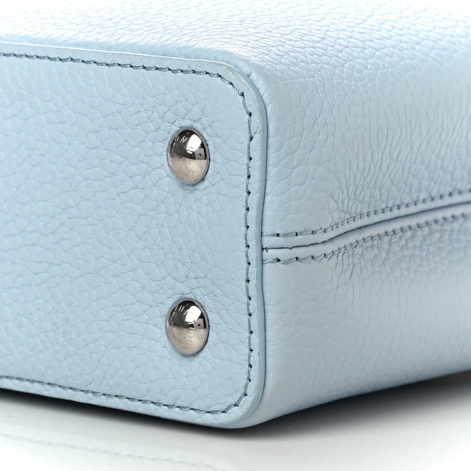 Louis Vuitton Taurillon Capucines Mini Light Blue White Red 9 of 10
