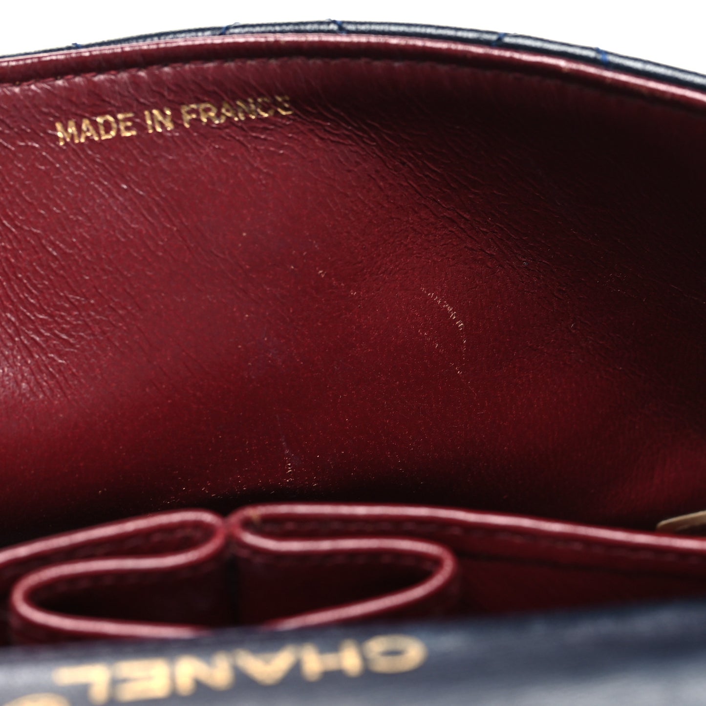 Lambskin Quilted Small Single Flap Navy Navy