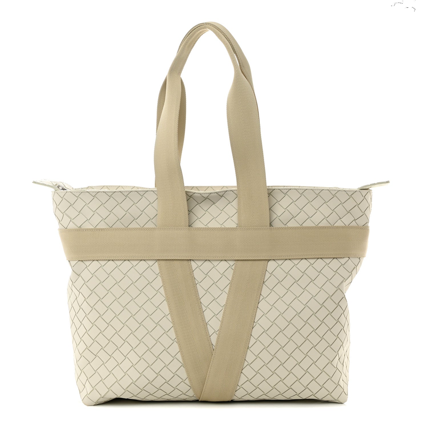 Bottega Veneta Intreccio Rubber East West Tote White 1 of 12