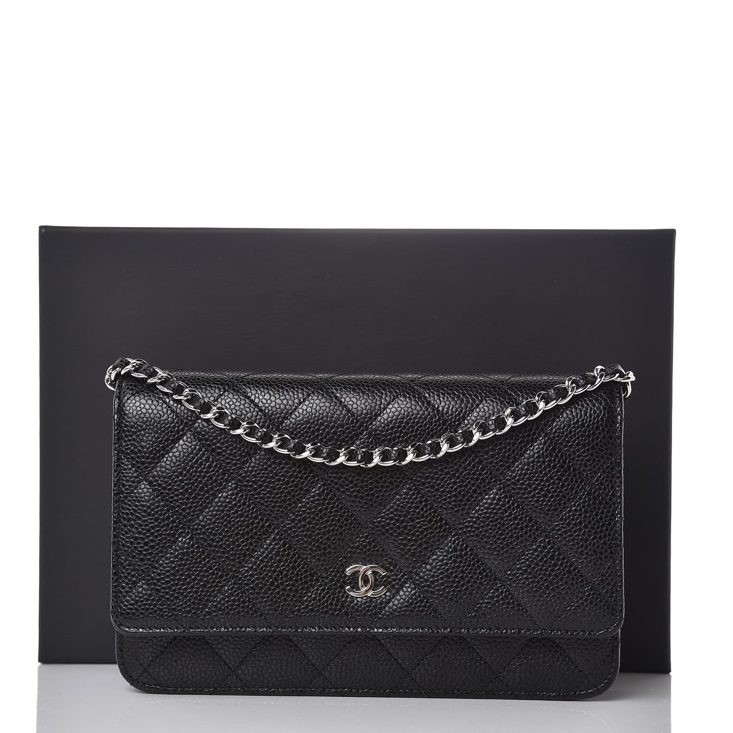 Caviar Quilted Wallet On Chain WOC Black