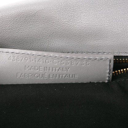 Balenciaga Suede Gold Metallic Edge Hardware Envelope Strap Clutch Gris Perle 7 of 10