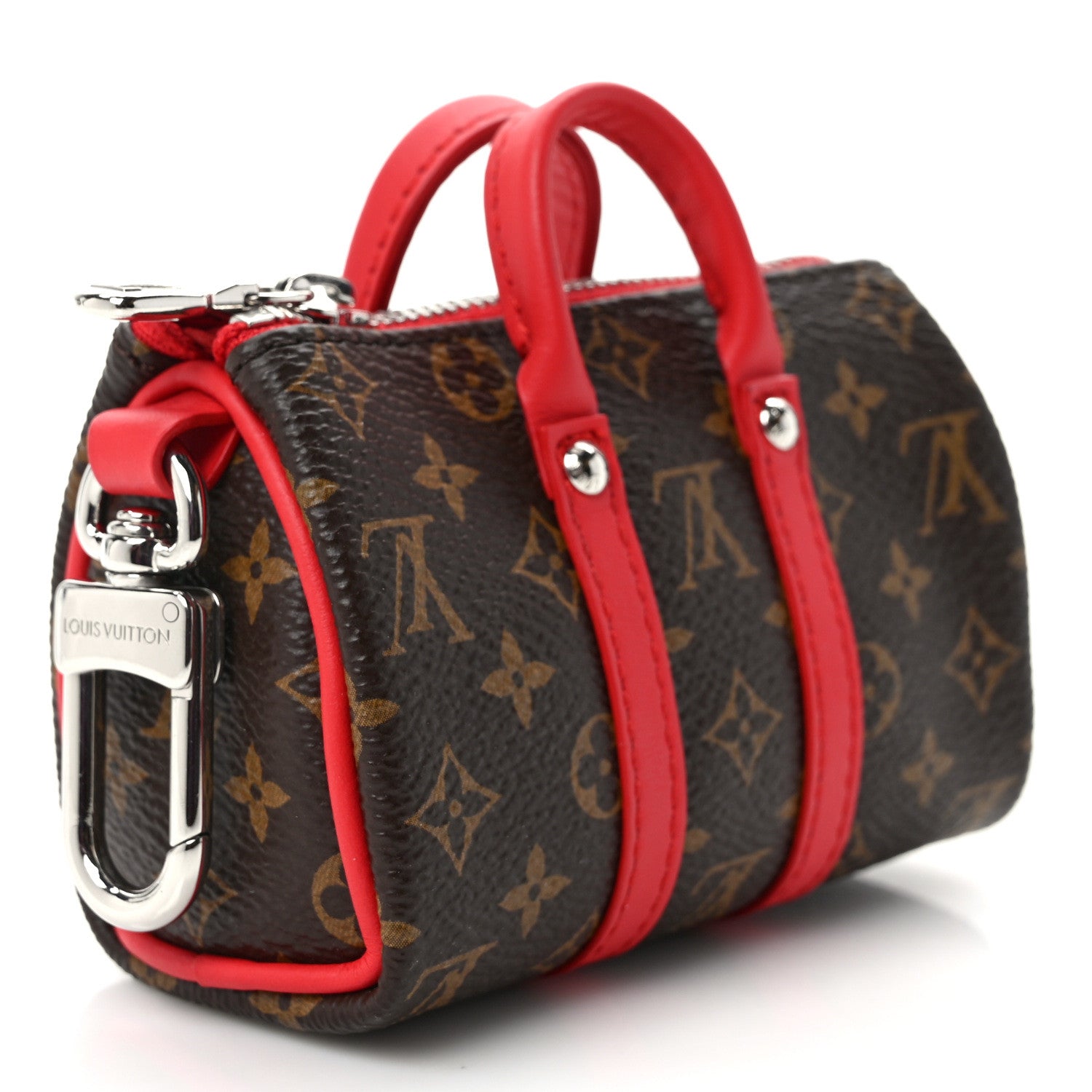 Louis Vuitton Monogram LV Colormania Mini Keepall Pouch Bag Charm Red 3 of 6