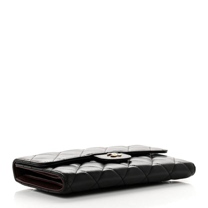 Chanel Lambskin Quilted Large Flap Wallet Black 4 of 9